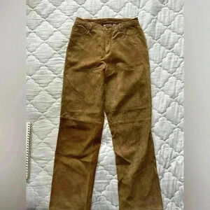Tan Suede Leather  Pants Size 10
